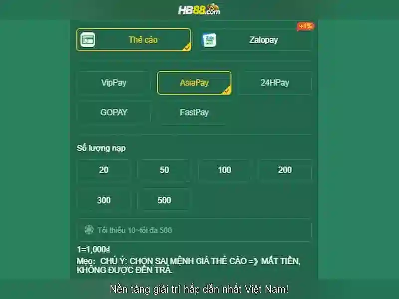 Trải nghiệm slot đỉnh cao tại hb88 casino